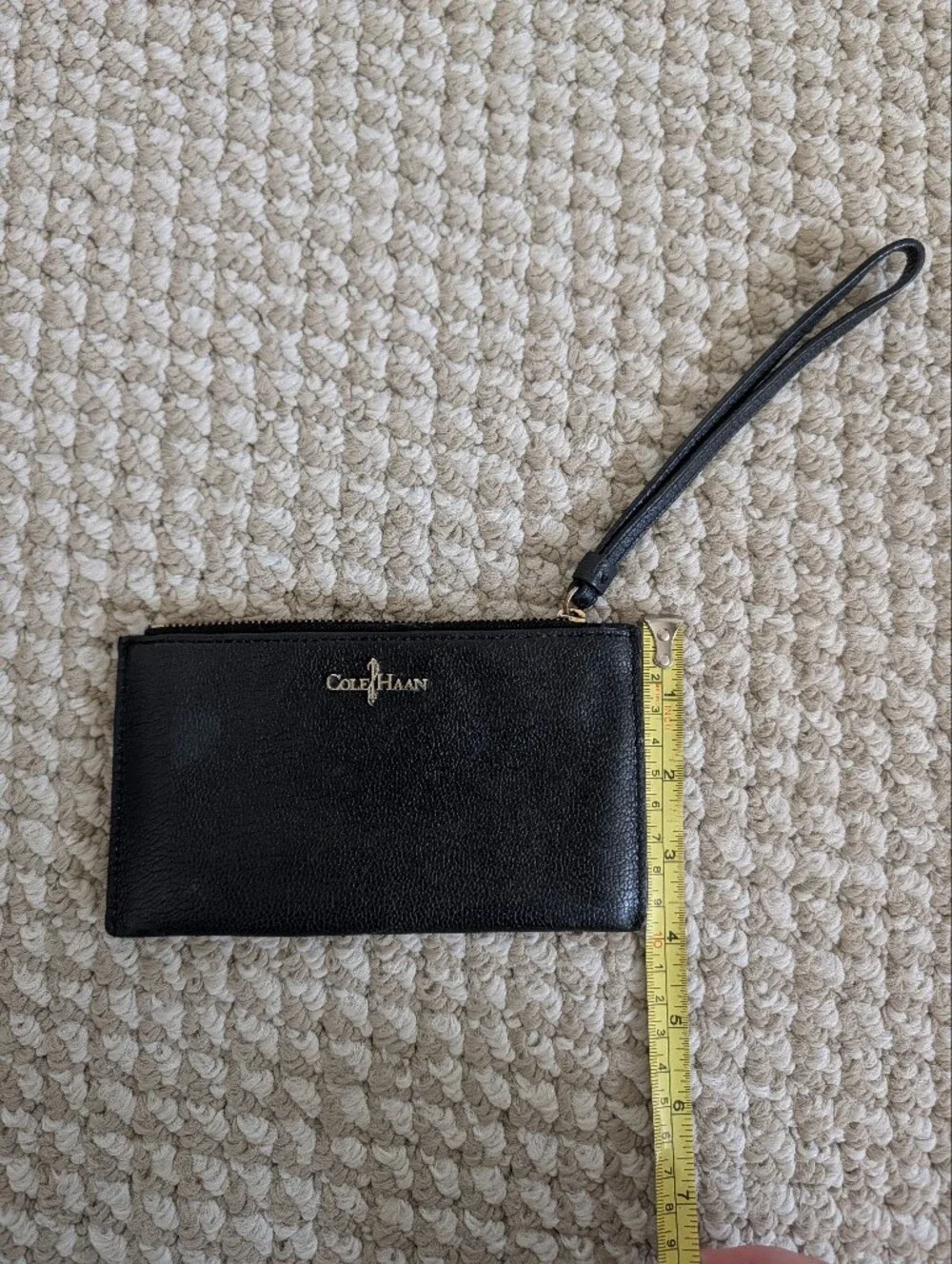 Cole Haan Black Leather Wristlet Clutch